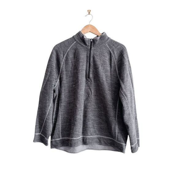 Tommy Bahama Mens Reversible Sweater Quarter Zip Mock Neck Long Sleeve Gray L - Picture 1 of 7